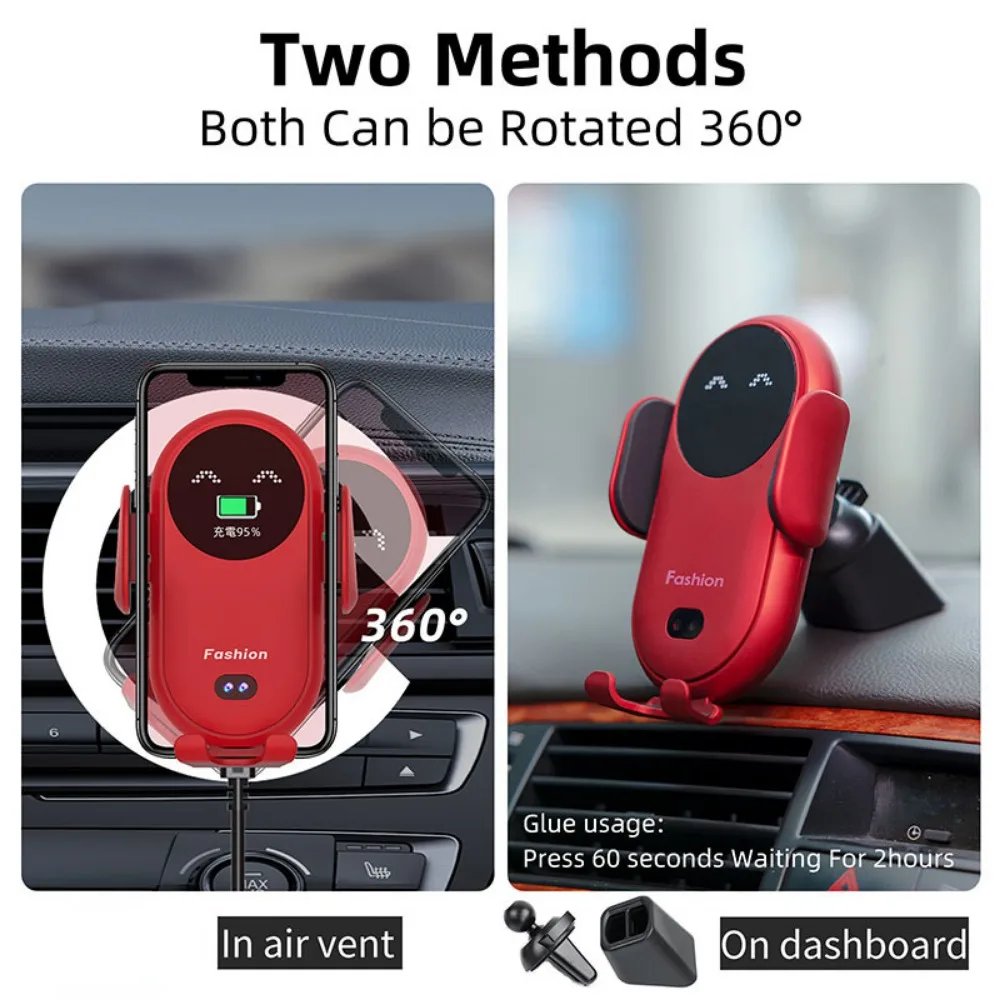 Cargador inalámbrico para coche, soporte de teléfono de montaje automático para iPhone 15, 14, 13 Pro Max, Samsung, Xiaomi, Huawei, carga rápida por inducción, 50W