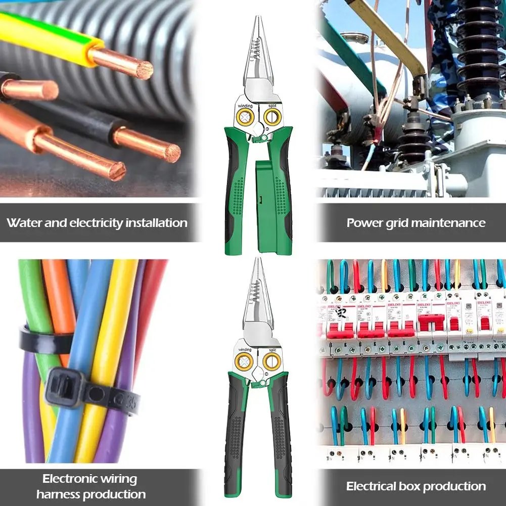 Alicates Pelacables 8/7 en 1 Multifunción, cortador de cables de electricista, pelacables, herramientas de reparación de bobinado