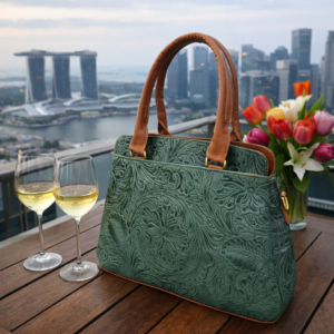 Irma Verde Bolso en Piel Genuina Modelo Irma