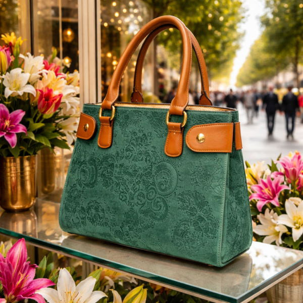 Yoselyn Verde Bolso Yocelyn Piel Genuina Hecho a Mano