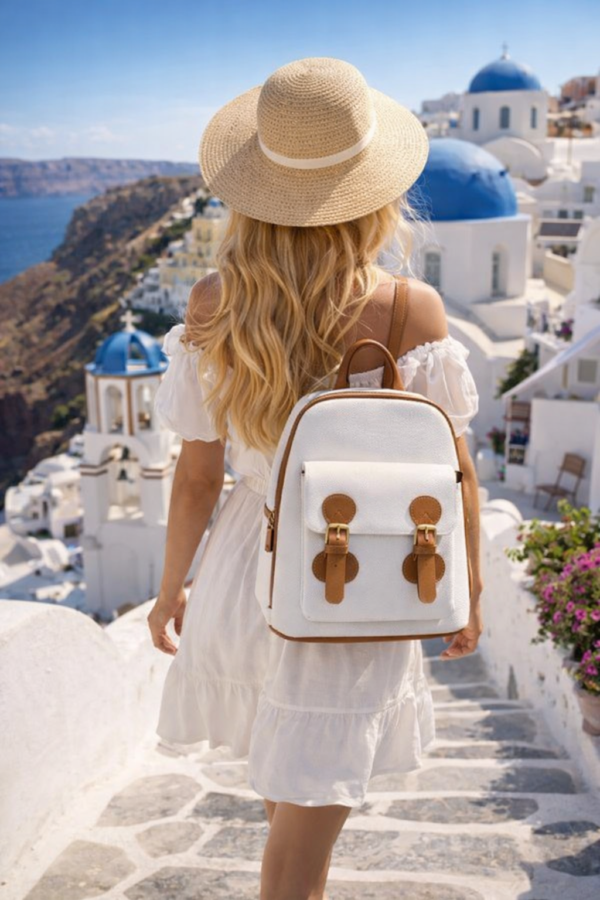 Capri Mujer Blanca Mochila Capri