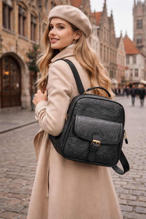 Perla Mujer negra Mochila Capri